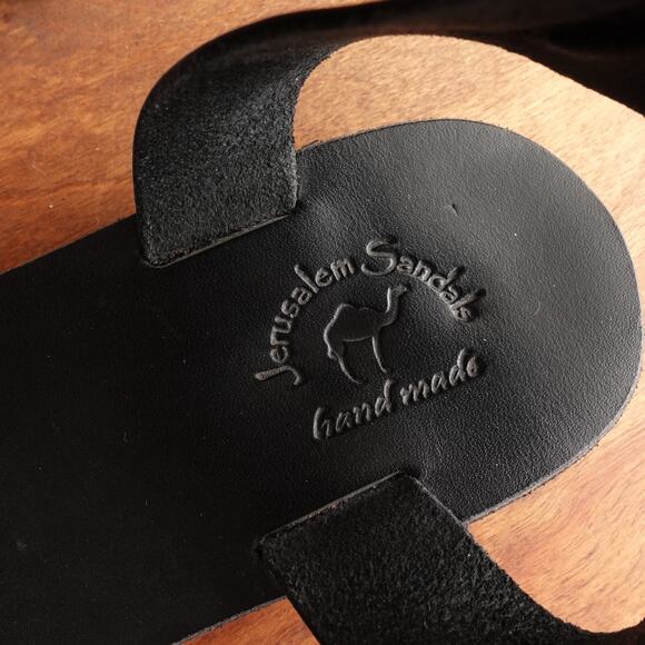 Jerusalem Sandals Womens SZ EU 40 US 9 BLK Chloe Leather Ankle Strap Flat Shoes - Picture 14 of 14